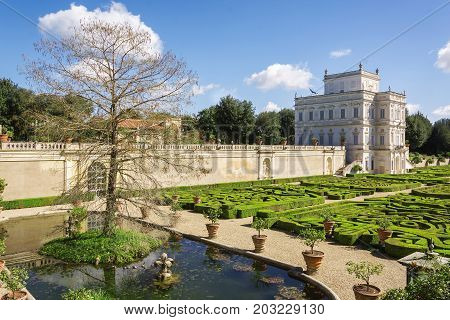 Rome Italy march 26 2017: Casino del Bel respiro inside Villa Doria Pamphili park and its secret garden in Rome Italy