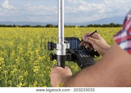 Controller Geodesy Survey Rapeseed Field Surveyor Engineer