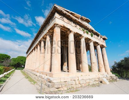 Temple of Hephaestus in Agora of Athens, Greece