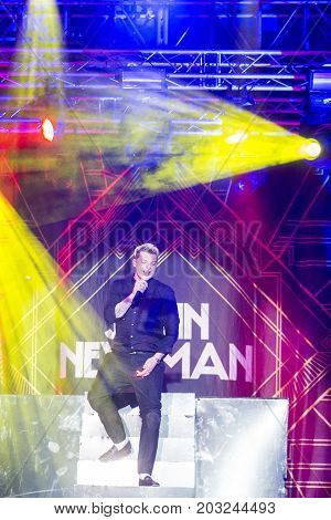 Minsk Belarus-August 12 2017: World Famous British Pop-Singer John Newman Performing at A-Fest Music Festival on August 12 2017 in Minsk Republic of Belarus.