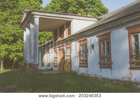 Old Administrative House In Polish Style In The Village Of Vidzy, Vitebsk Region