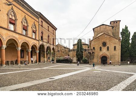 BOLOGNA - JUNE 25: Santo Stefano churches called also the Seven Sisters on June 25 2017 in Bologna Italy