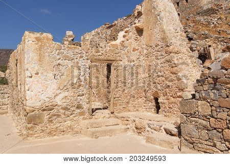 Fortress of the island of Spinalonga. Leprosarium. Crete, Greece.