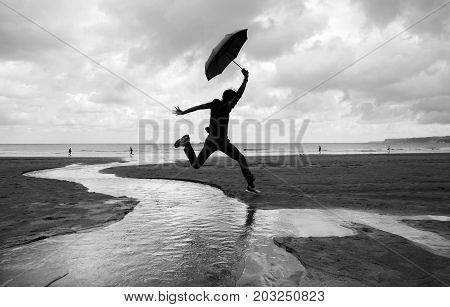 Silly Walks On A Wet Beach