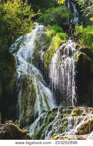 Nature landscape of Krushuna waterfalls in Bulgaria.
