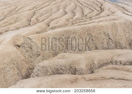 Landscape of mud volcanoes at Berca in Romania.