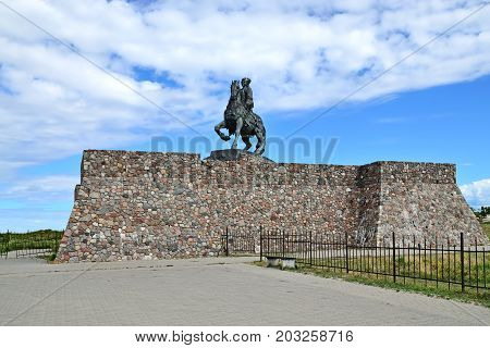 Equestrian statue of Empress Elizabeth Petrovna. Baltiysk until 1946 Pillau Russia