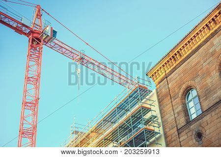 Construction of a modern residential building. condominium