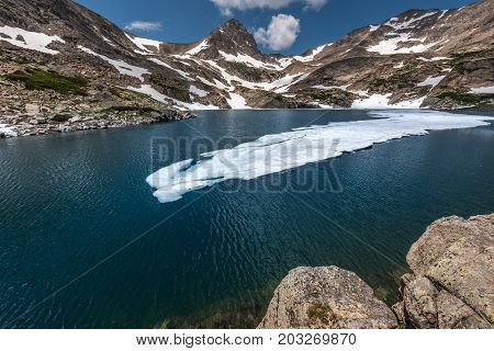 Blue Lake Mt Toll At Sunset Beautiful Colorado Landscape