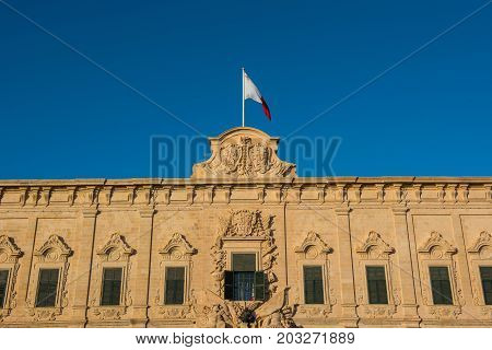 Flag Of Malta. Valletta, Malta