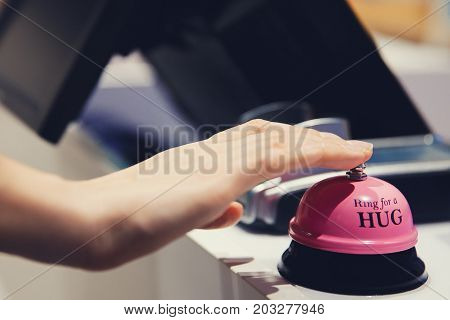 Business woman at the reception of hotel and shop checking in