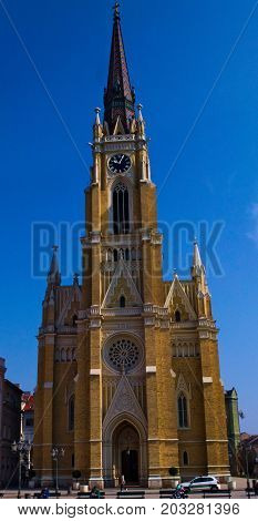 Cathedral at main square in Novi Sad, Serbia