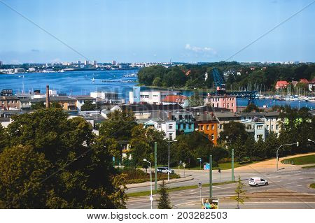View Of Rostock City Old Town Market Square With Town Hall, Historical Center, Germany