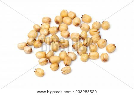 A pile of dreid lotus seeds isolated