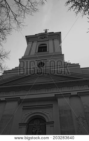 Church in black and white, Kac, Serbia