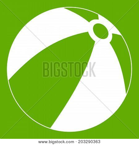 Ball for children to play icon white isolated on green background. Vector illustration