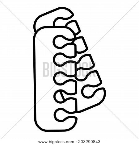 Nail foot tool separator icon. Outline illustration of nail foot tool separator vector icon for web design isolated on white background