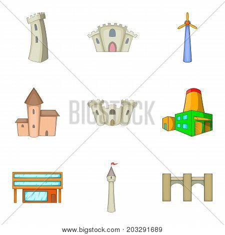 Belfry icons set. Cartoon set of 9 belfry vector icons for web isolated on white background