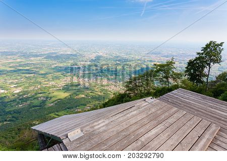 Paragliding platform view from above. Paragliding extreme sports