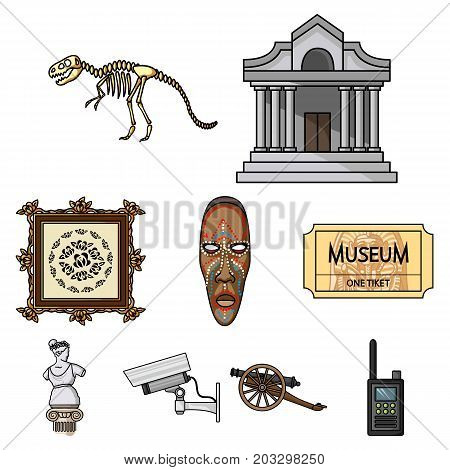 Museum set icons in cartoon style. Big collection of museum vector symbol stock