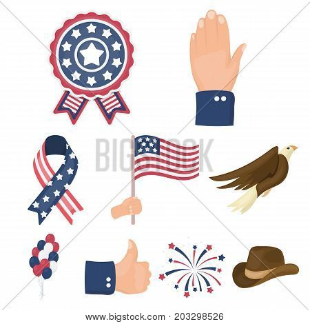 Patriot Day set icons in cartoon style. Big collection of Patriot Day vector symbol stock