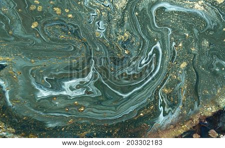 Marbled Abstract Background. Liquid Marble Pattern. Colorful Marble Backdrop. Golden Glitter Texture