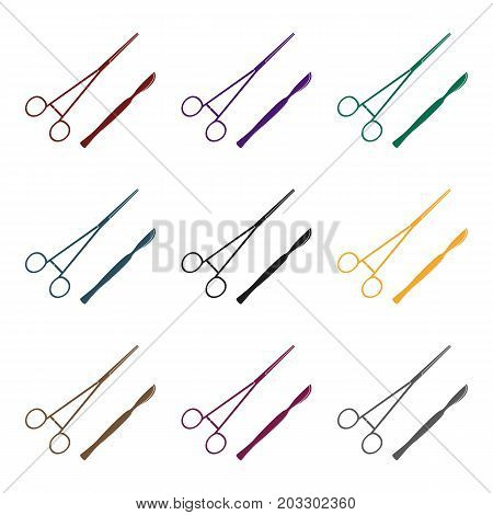 Surgical instruments.Medicine single icon in black style vector symbol stock illustration .