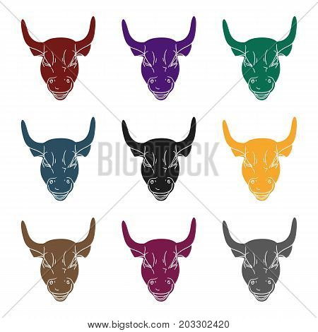 Golden Charging Bull icon in black style isolated on white background. Money and finance symbol vector illustration.