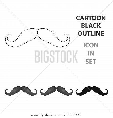 Hipster mustache icon in cartoon design isolated on white background. Hipster style symbol stock vector illustration.