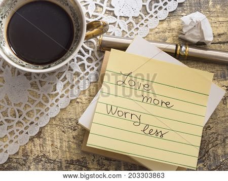 cup of coffee with motivation quote 