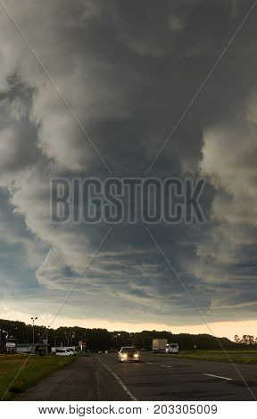 Stormy Sky Over The Highway
