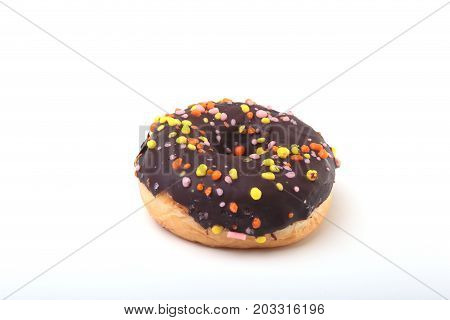 Homemade Traditional polish sweets doughnuts isolated on white background