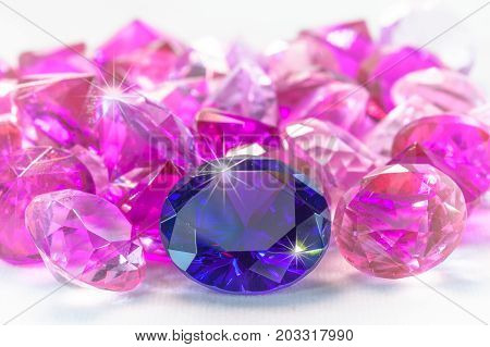 Colorful Gems On White Background