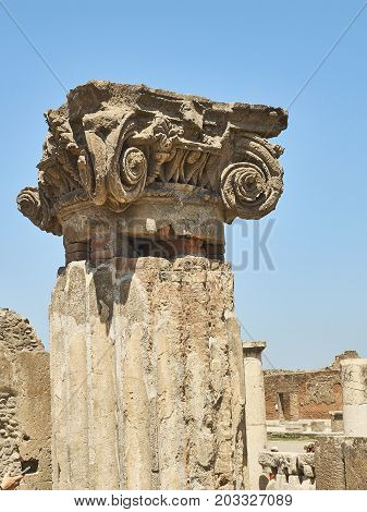 Ruins Of Pompeii, Ancient Roman City. Pompei, Campania. Italy.