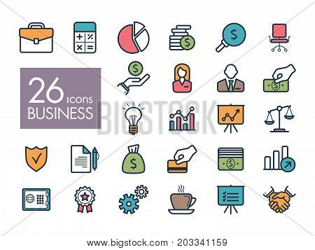 Business and finance web outline icon set. Graph symbol for your web site design logo app UI. Vector illustration EPS10.