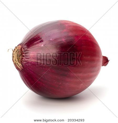 Roter Zwiebel-Knolle isolated on white background