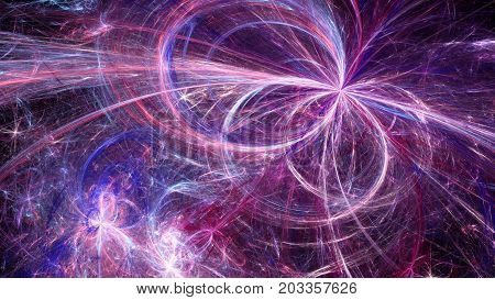 Colorful electromagnetic plasma fields in space computer generated abstract background 3D rendering