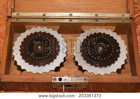 Parma, Italy - july 2015: Rotor Machine Enigma Cipher Coding Machine from World War II
