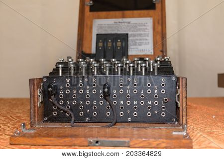 The Enigma Cipher Coding Machine from World War II