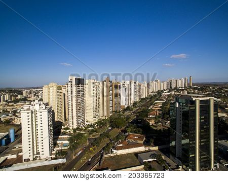 Ribeirao Preto City In Sao Paulo, Brazil. Region Of Joao Fiusa Avenue.