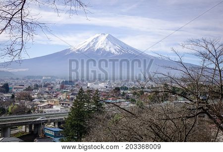 Mount Fuji At The Sunny Day In Japan