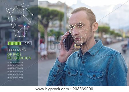 Concept Of A New Technology Of Face Recognition On Polygonal Grid Is Constructed By Points Of It Sec