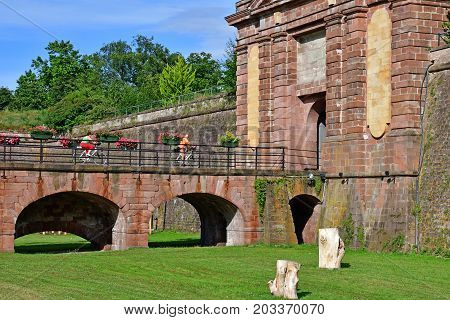Neuf Brisach France - july 23 2016 : the fortification in summer