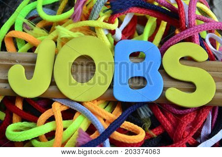 word jobs on a  abstract colorful background