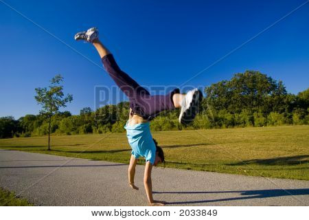 Woman Doing Cartwheel