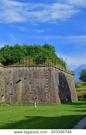 Neuf Brisach France - july 23 2016 : the fortification in summer