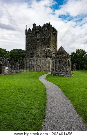 GALWAY, IRELAND - AUGUST 22, 2017: View of Aughnanure Castle in Ireland near Galway