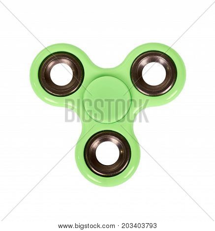 Green Fidget Spinner Isolated On White Background
