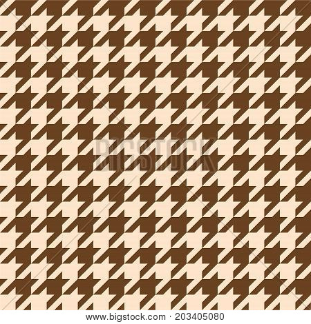Seamless houndstooth pattern in brown tones. Vector image.