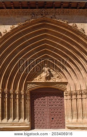 Portico Of San Juan Church In Aranda De Duero, Burgos Province, Spain